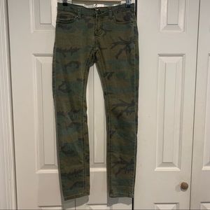 BDG camo mid rise cigarette ankle jeans